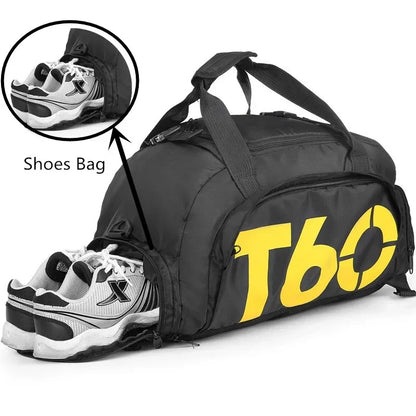 Waterproof Gym Bag with Shoe Storage - Carry it your way, use as a shoulder bag or backpack. Designed with separate shoe storage and waterproof protection.